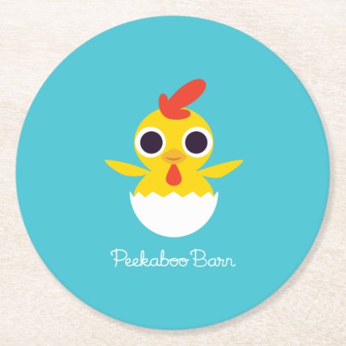 Bandit the Chick Round Paper Coaster