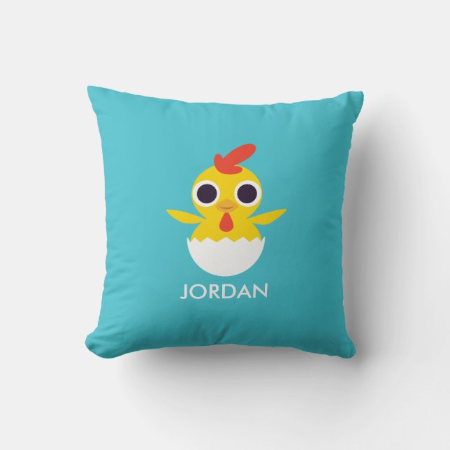 Bandit the Chick Throw Pillow (Front)