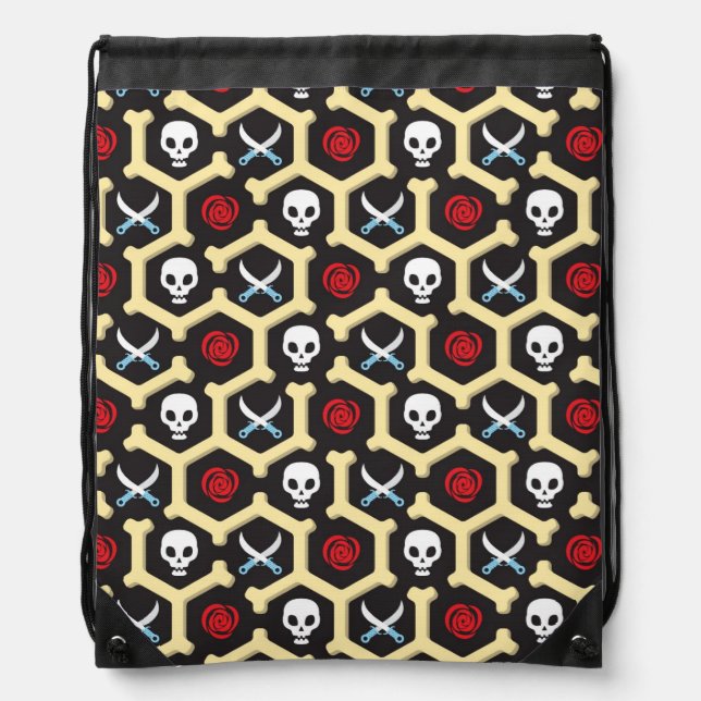 Bandit Theme Pattern Drawstring Bag (Front)