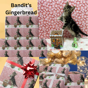 Bandit's Gingerbread House - Cat Christmas Wrapping Paper