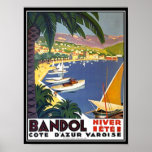 Bandol Cote D&#39;azur France Travel Poster Print at Zazzle