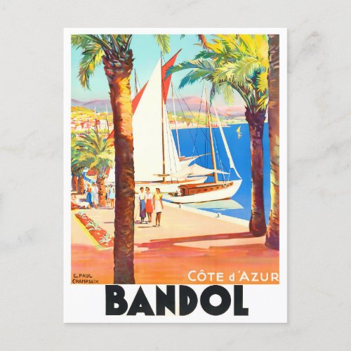 Bandol France vintage travel Postcard
