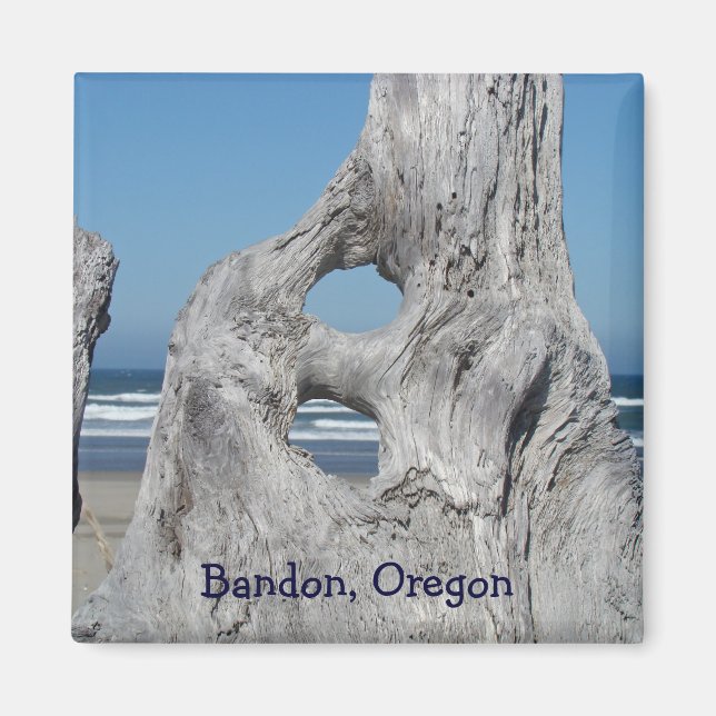 Bandon Oregon magnets gifts Ocean Beach Driftwood (Front)