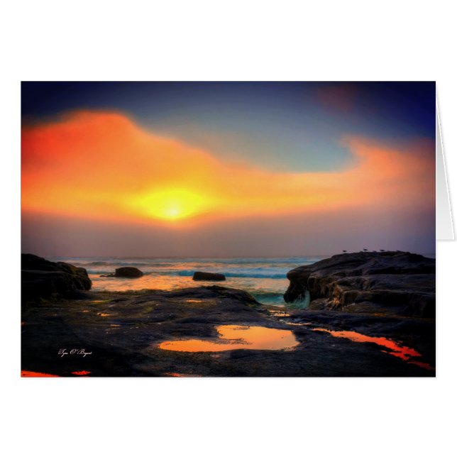 Bandon Oregon Ocean Sunset Cards (Front Horizontal)