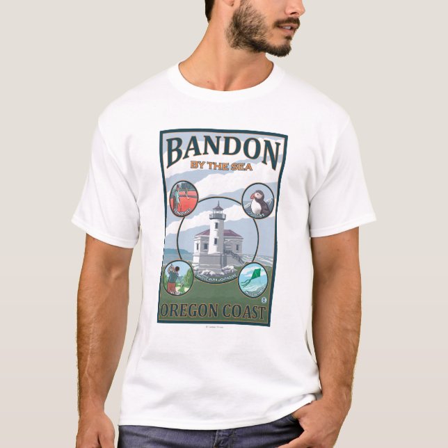 Bandon, OregonScenic Travel Poster T-Shirt (Front)