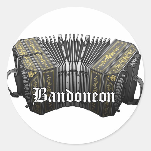 Bandoneon Classic Round Sticker (Front)