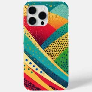 Bands of vivid color with dots iPhone 15 pro max case