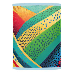 Bands of vivid color with dots lamp shade