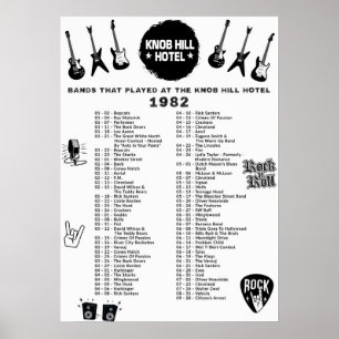 Bands That Played At The Knob Hill Hotel 1982 Poster