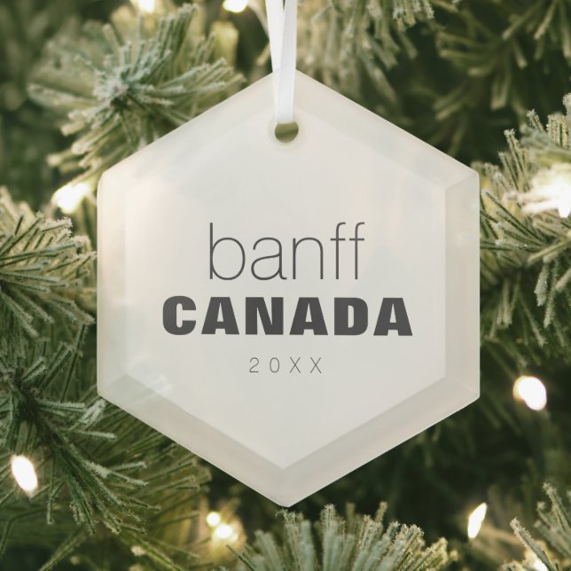 Banff Alberta Canada Travel Keepsake Souvenir Glass Ornament (Insitu)