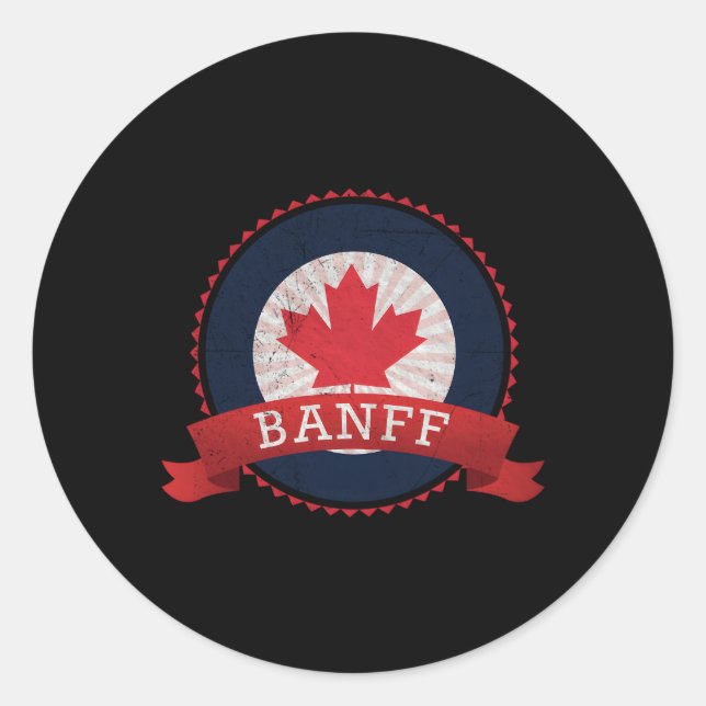 Banff Alberta Canadian Canada Mountains Classic Round Sticker (Front)