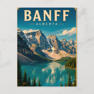 🏔️ Banff Alberta Mountain Lake Postcard