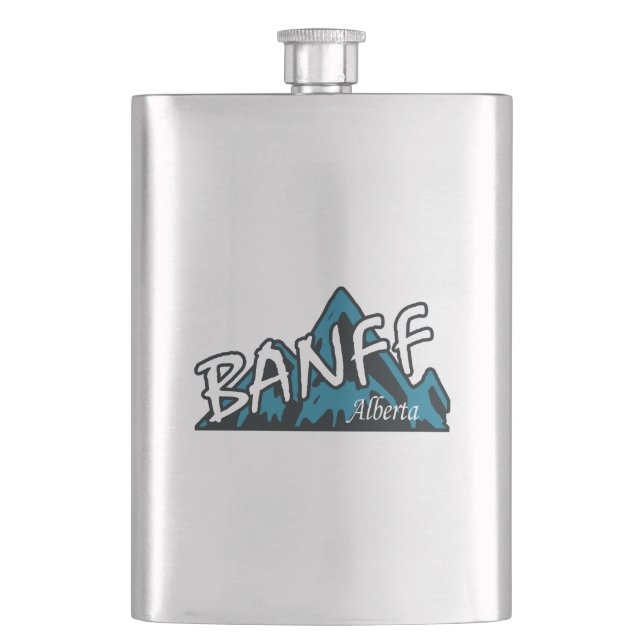 Banff Alberta Mountains Flask (Front)