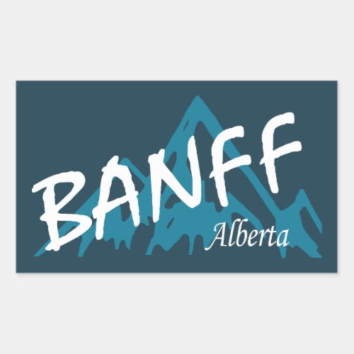 Banff Alberta Mountains Rectangular Sticker