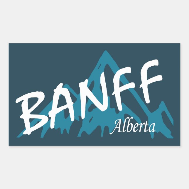 Banff Alberta Mountains Rectangular Sticker (Front)