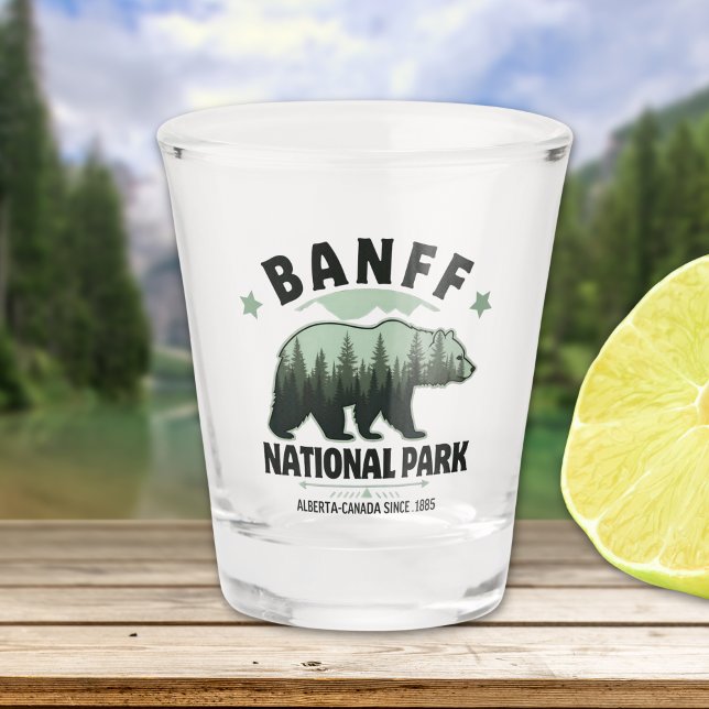 Banff Bear and Forest Design - Nature Lover Gift  Shot Glass (Creator Uploaded)