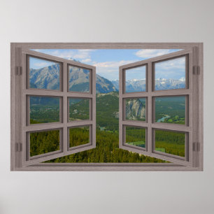 Banff Canada 6 Pane Open Window Poster