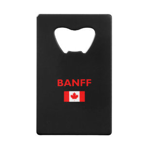 Banff Canada Canadian Flag Dark Color Credit Card Bottle Opener