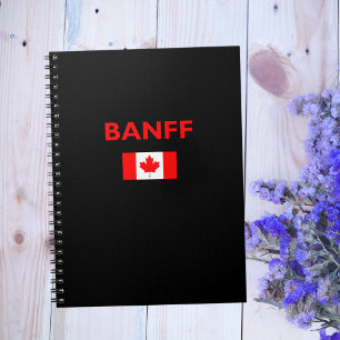 Banff Canada Canadian Flag Dark Color Notebook