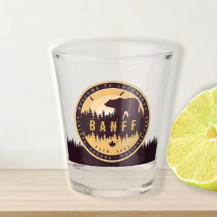 Banff Canada Rocky Mountains Vintage Camping Shot Glass