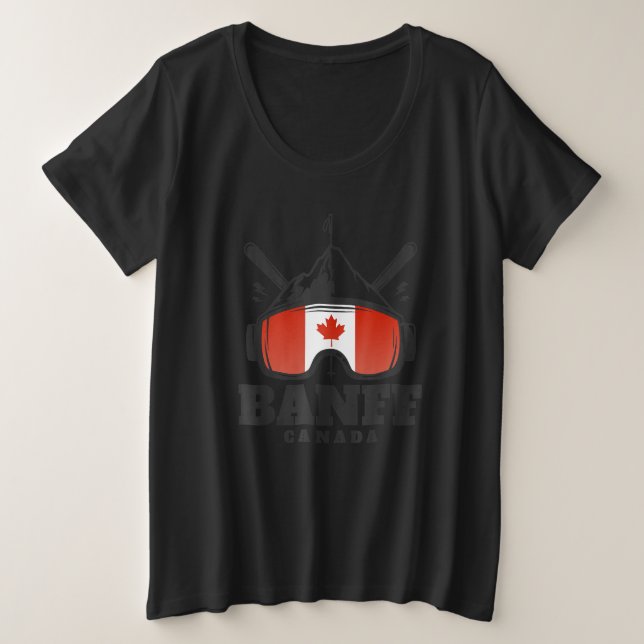 Banff Canada Ski Retro Skiing Plus Size T-Shirt (Design Front)