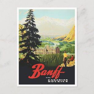 Banff Canada vintage travel postcard
