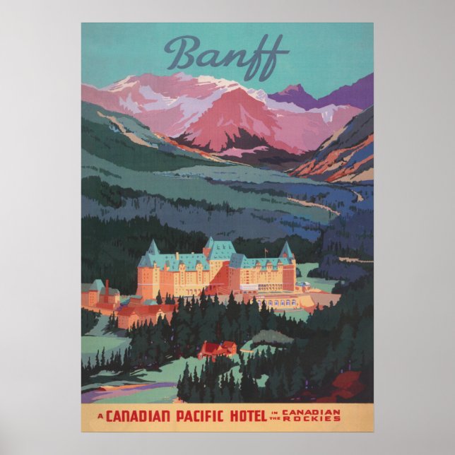 Banff Canada Vintage Travel Poster (Front)