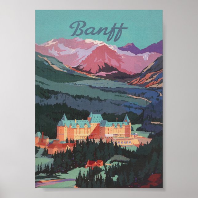 Banff Canada Vintage Travel Poster (Front)