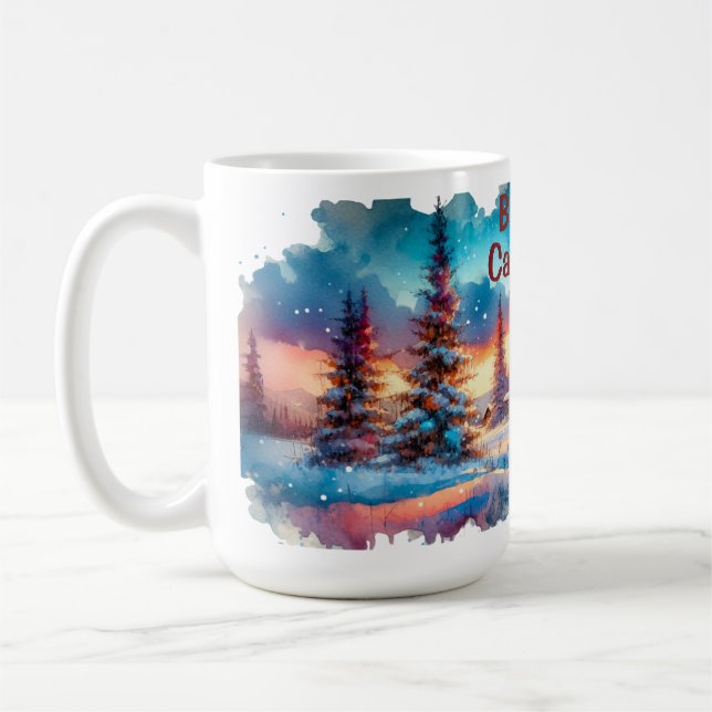 Banff Canada Watercolor Sketch  | Coffee Mug (Left)
