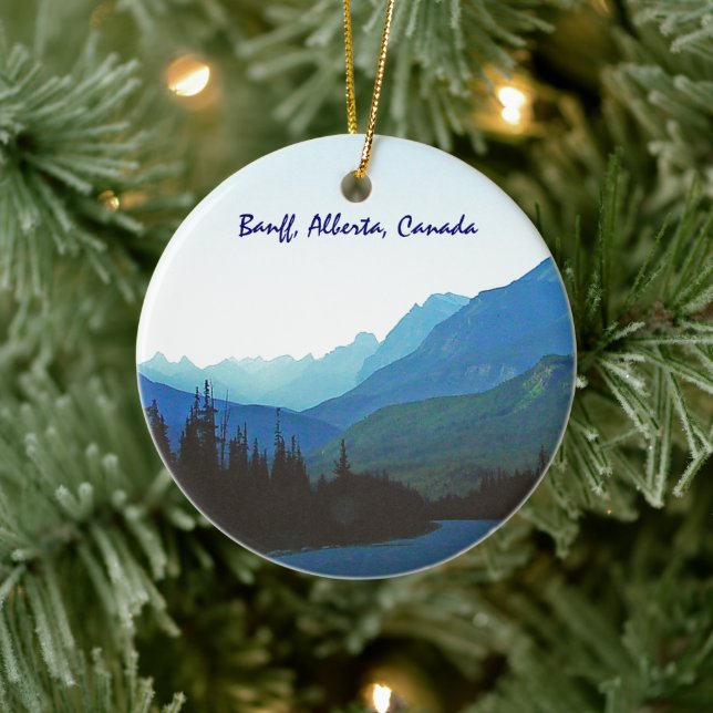 Banff Jasper Blue Ceramic Ornament (Tree)