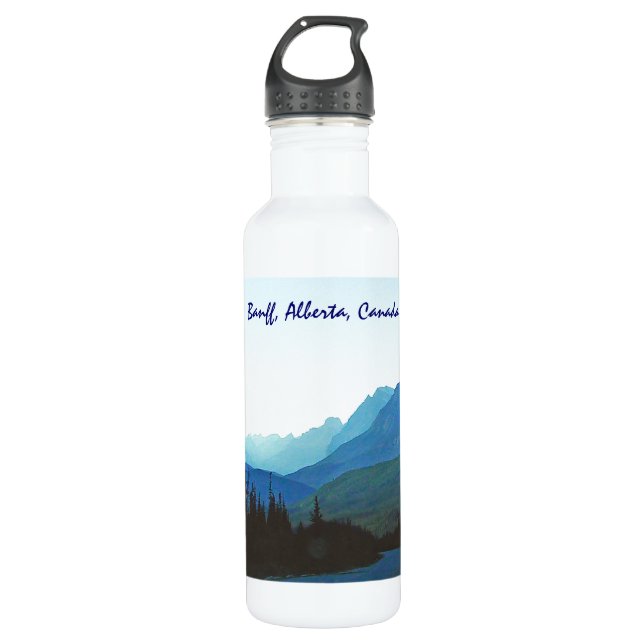 Banff Jasper Blue Stainless Steel Water Bottle (Front)