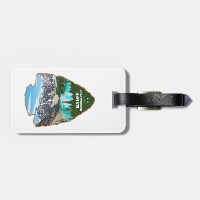 Banff National Park Alberta Arrowhead Luggage Tag (Back Horizontal)