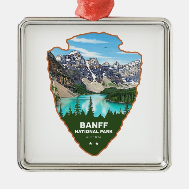 Banff National Park Alberta Arrowhead Metal Ornament (Front)