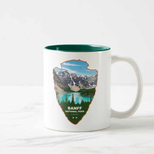 Banff National Park Alberta Arrowhead Two-Tone Coffee Mug (Right)