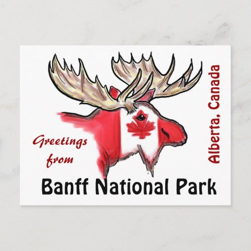 Banff National Park Alberta Canada elk postcard