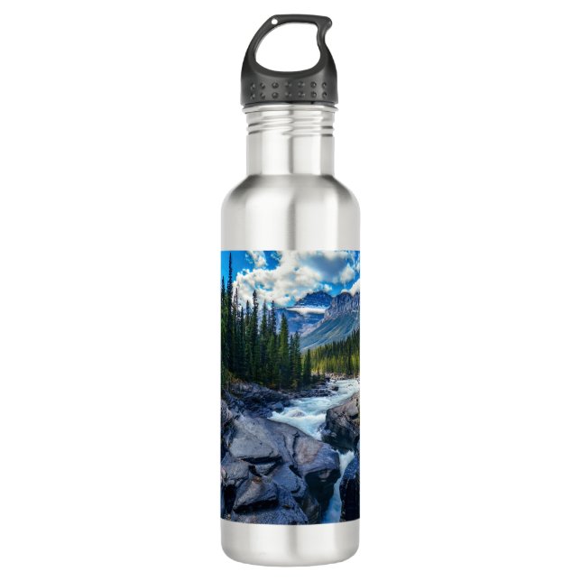 Banff National Park Alberta Canada Stainless Steel Water Bottle (Front)