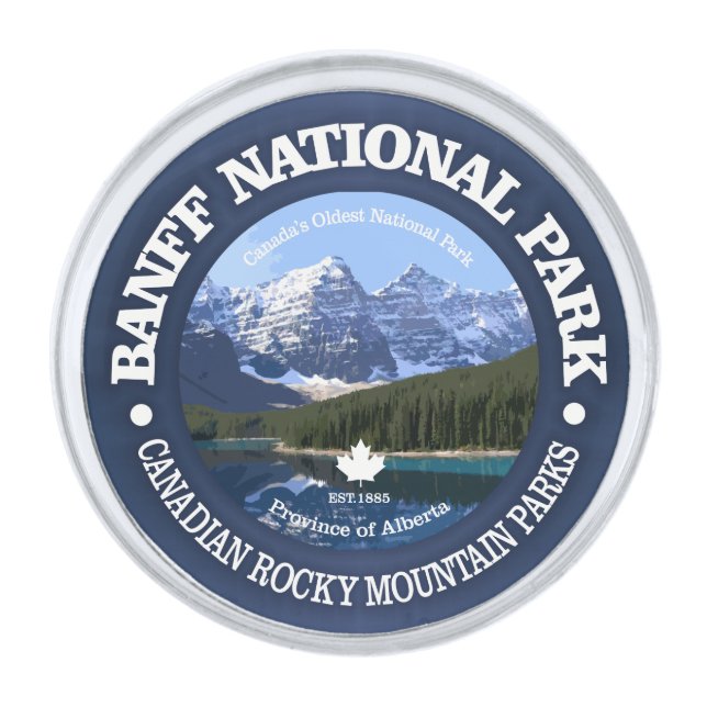 Banff National Park (C) Silver Finish Lapel Pin (Front)