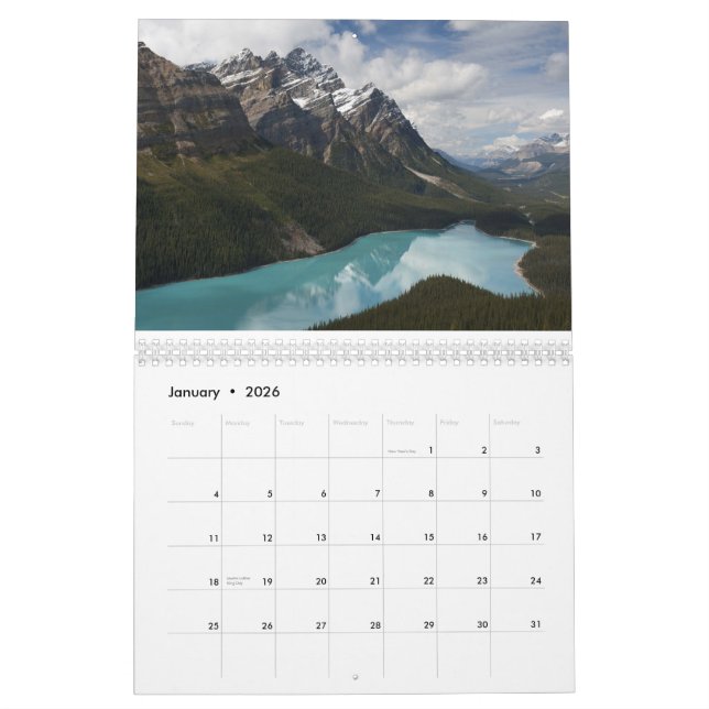 Banff National Park Calendar (Jan 2026)