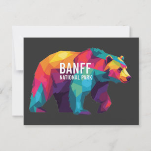 Banff National Park Canada Colorful Bear Postcard