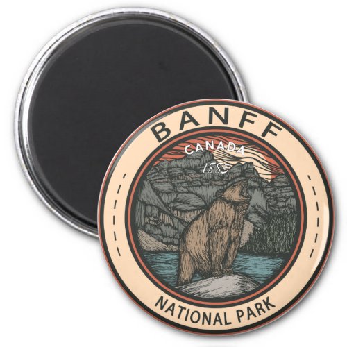 Banff National Park Canada Travel Emblem Vintage Magnet