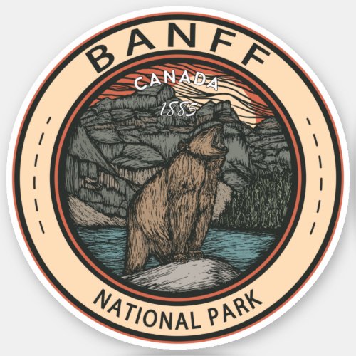 Banff National Park Canada Travel Emblem Vintage Sticker