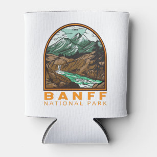 Banff National Park Canada Travel Vintage Can Cooler