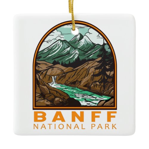 Banff National Park Canada Travel Vintage Ceramic Ornament