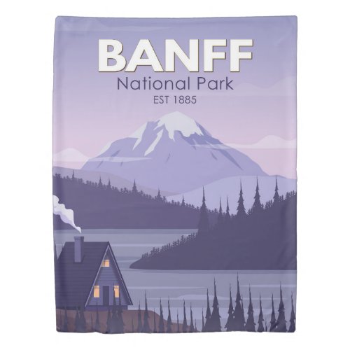 Banff National Park Canada Travel Vintage Duvet Cover