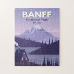 Banff National Park Canada Travel Vintage Jigsaw Puzzle<br><div class="desc">Banff National Park vector artwork design. The park is Canada’s first national park and is part of the Canadian Rocky Mountain Parks UNESCO World Heritage Site.</div>