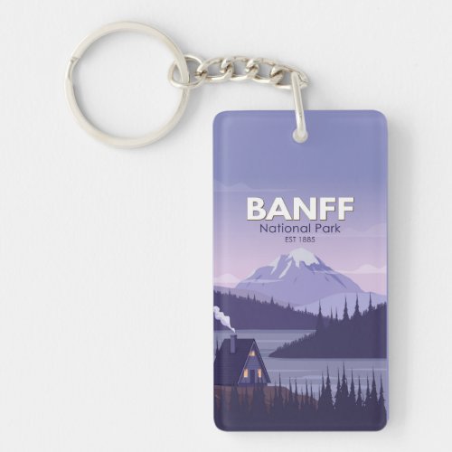 Banff National Park Canada Travel Vintage Keychain