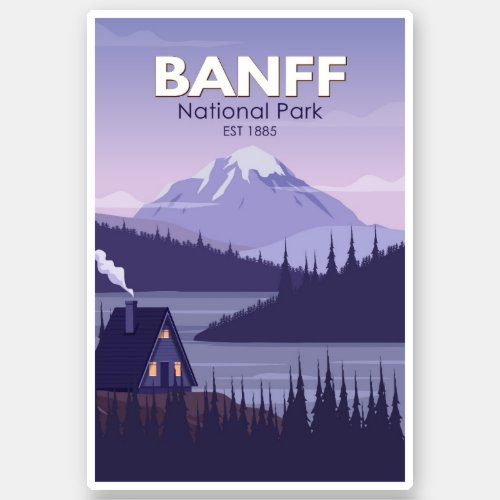 Banff National Park Canada Travel Vintage Sticker