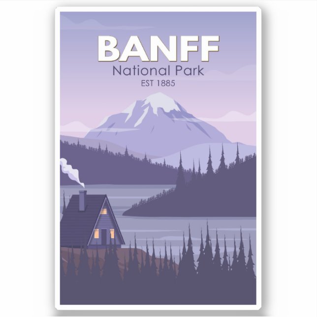 Banff National Park Canada Travel Vintage Sticker (Front)