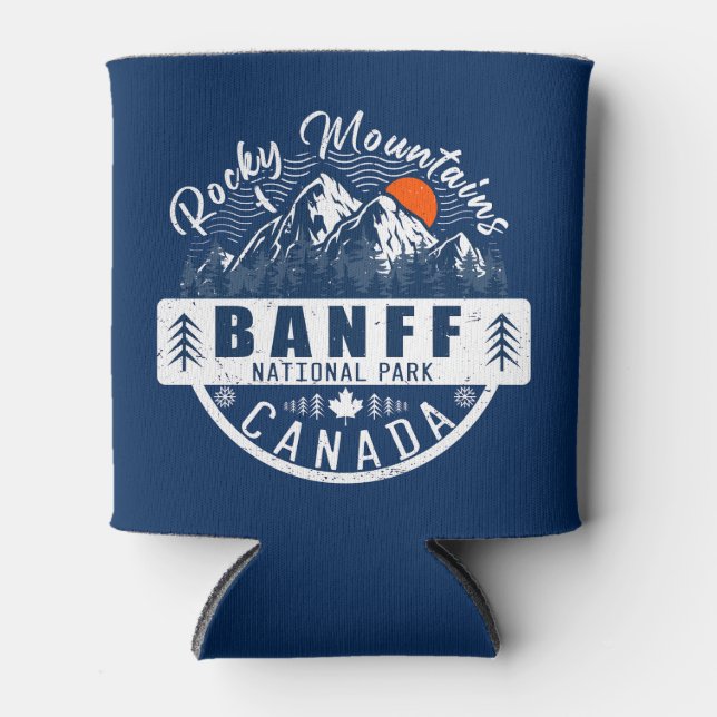 Banff National Park Canada Vintage Distressed Can Cooler (Front)