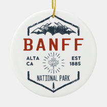 Banff National Park Canada Vintage Distressed  Ceramic Ornament